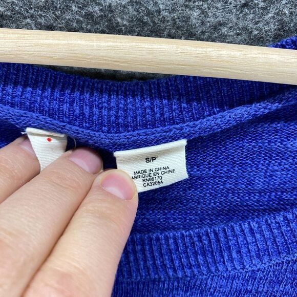 Moth Sweater Women Purple S Small Knit Asymmetric 3/4 Sleeve Crew Neck Pullover - Picture 7 of 11